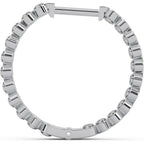 1.06 Ctw Round Cut Natural Diamond Designer Hoop Earrings for Women | 925 Sterling Silver | I-J Color I2-I3 Clarity | Hypoallergenic Fine Jewelry | Elegant Gift Box Included