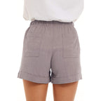 Women Casual Shorts Drawstring Comfy Elastic Waist Shorts Summer Pull On Short with Pockets(S-2XL)