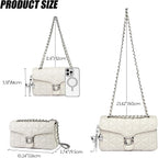 Quilted Crossbody Bags For Women - Small Leather Cross Body Shoulder Handbags Satchel Designer Evening Chain Purses | Cute Pendant Charm