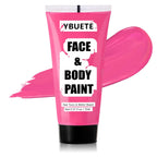 Ybuete Pink Water Based Face Body Paint, 2.37 Oz Large Tube Full Coverage Face Paint For Skull Clown Cosplay, Washable Pink Body Painting Cream For Adult Carnival Party Halloween Sfx Makeup