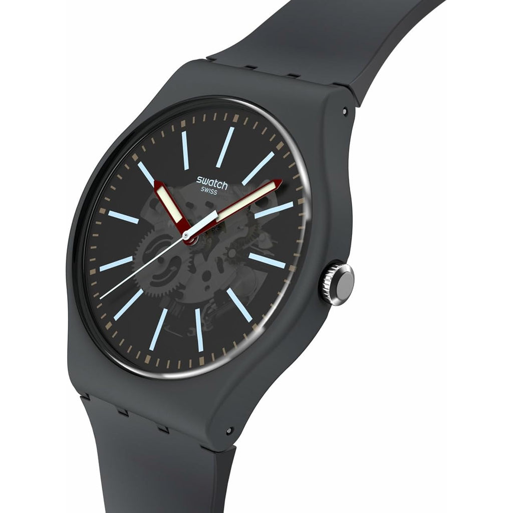 Swatch New Gent Biosourced Lacquered Unisex Watch Casual Polymer Grey Quartz Waterproof Cobblestone Street