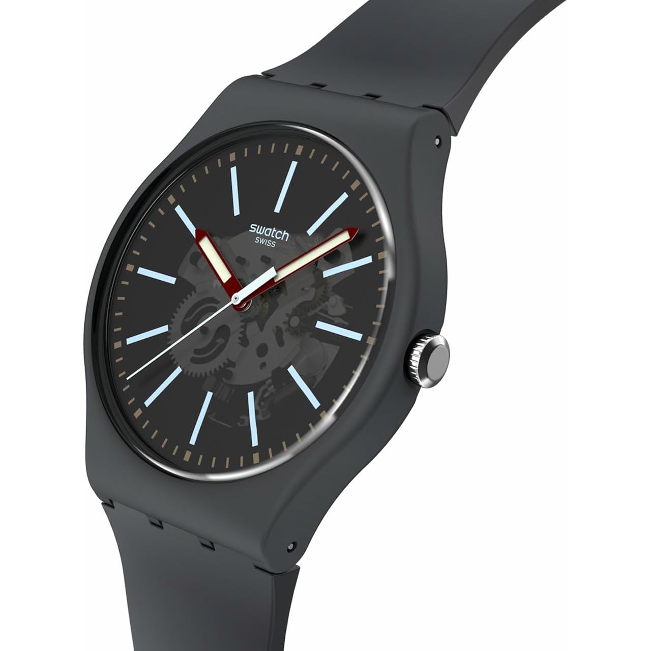 Swatch New Gent Biosourced Lacquered Unisex Watch Casual Polymer Grey Quartz Waterproof Cobblestone Street