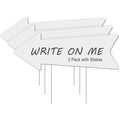 Blank Arrow Signs With Stakes 3 Pack 17 X 6 Inches Wedding Directional Yard Signs With Stakes, This Way Arrow Yard Signs Birthday Party Signs Arrow