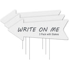 Blank Arrow Signs With Stakes 3 Pack 17 X 6 Inches Wedding Directional Yard Signs With Stakes, This Way Arrow Yard Signs Birthday Party Signs Arrow