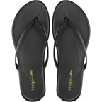 Mazeskin Women'S Memory Foam Comfortable Flat Thong Sandals Dressy Summer Beach Leather Slide Flip Flops