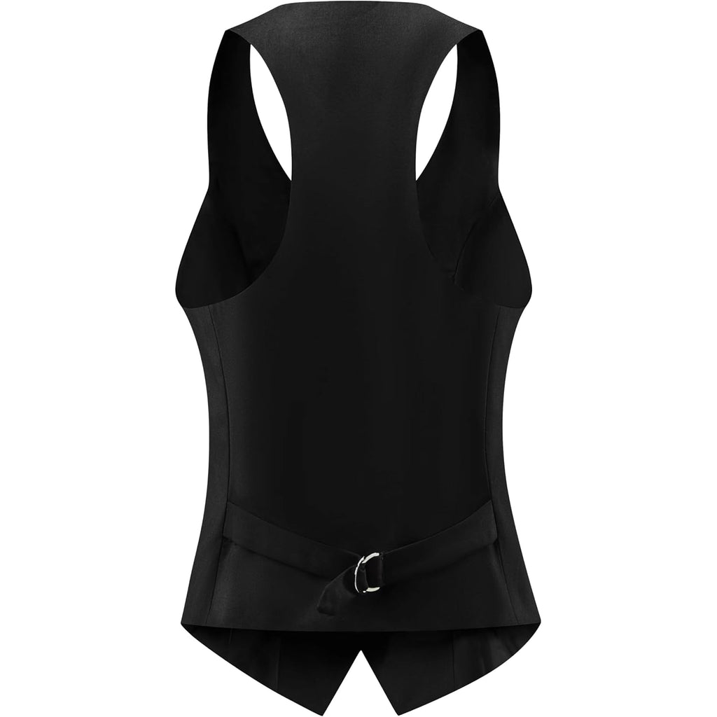 V VOCNI Suit Vest for Women Waistcoat Vest Vintage Steampunk Dressy Casual Racerback Vest Jacket