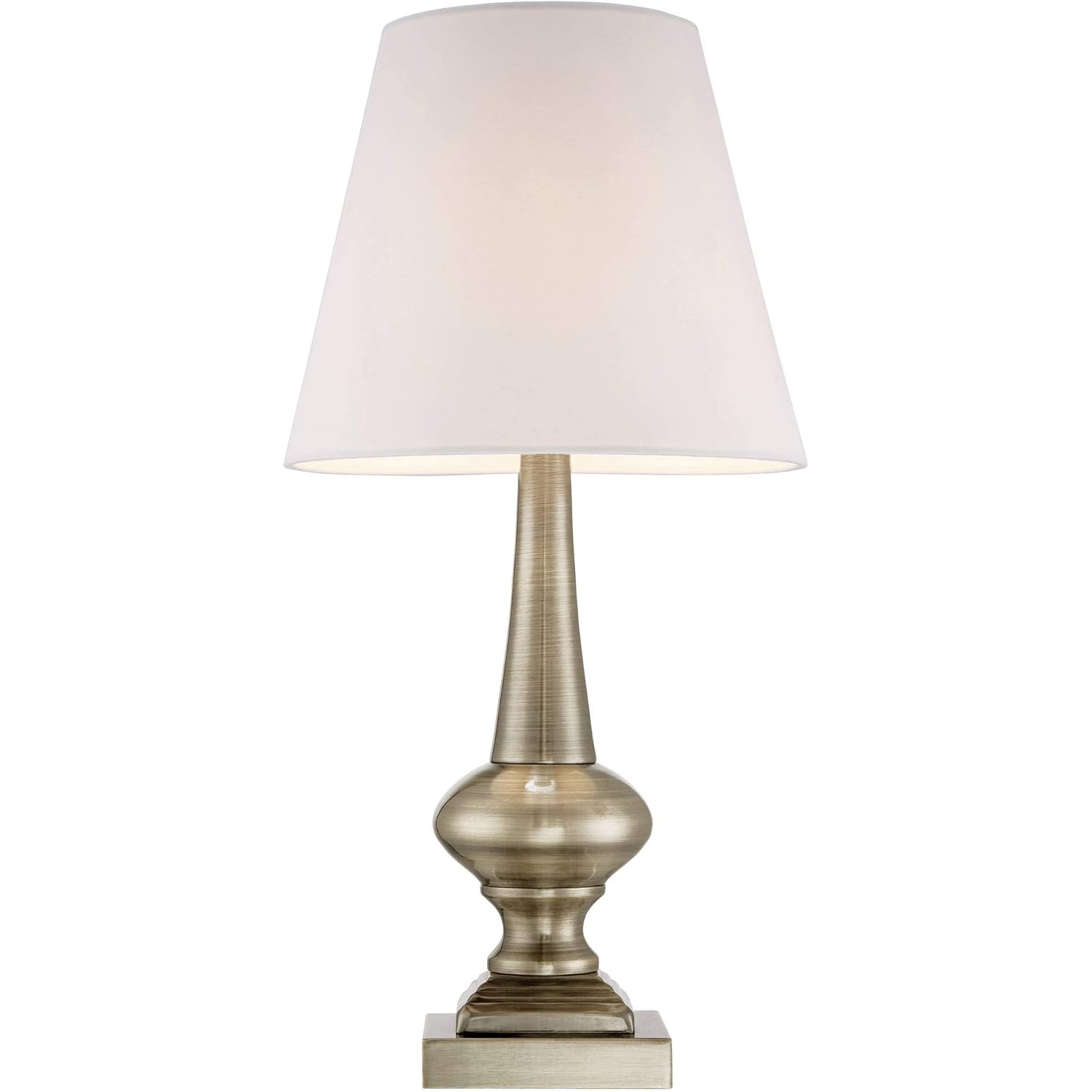 Larson 19" Small Table Lamps Set Of 2 Gold Touch Antique Brass Modern | Traditional Metal Bedroom Living Room House Bedside Nightstand Office Family Home White Bell Shade