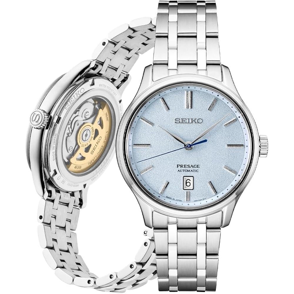 Seiko Srp53- Presage Collection - Patterned Stone Blue Dial - Stainless Steel Wrist Band, Sapphire Crystal Display - Water-Resistant 30M
