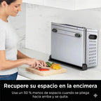 Ninja Ft405Co 10-In-1 Digital Air Fry Oven With Extra Large Capacity, Flip Up And Away, Stainless Steel Body, And Temperature Control (Renewed) | Flip-Up Storage Saves ~50% Counter Space, 17-Qt, 10 Functions, 1800W, Max 500 Degree F