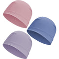 3 Pieces Cotton Skull Caps for Men Women Chemo Headwear Lightweight Beanie Sleeping Cap Helmet Liner Set E-light Blue,pink,light Purple