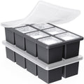 Large Ice Cube Trays For Whiskey: Ggow Big Silicone Ice Cube Trays 2Inch - Huge Square Ice Cubed Tray For Whisky And Cocktail