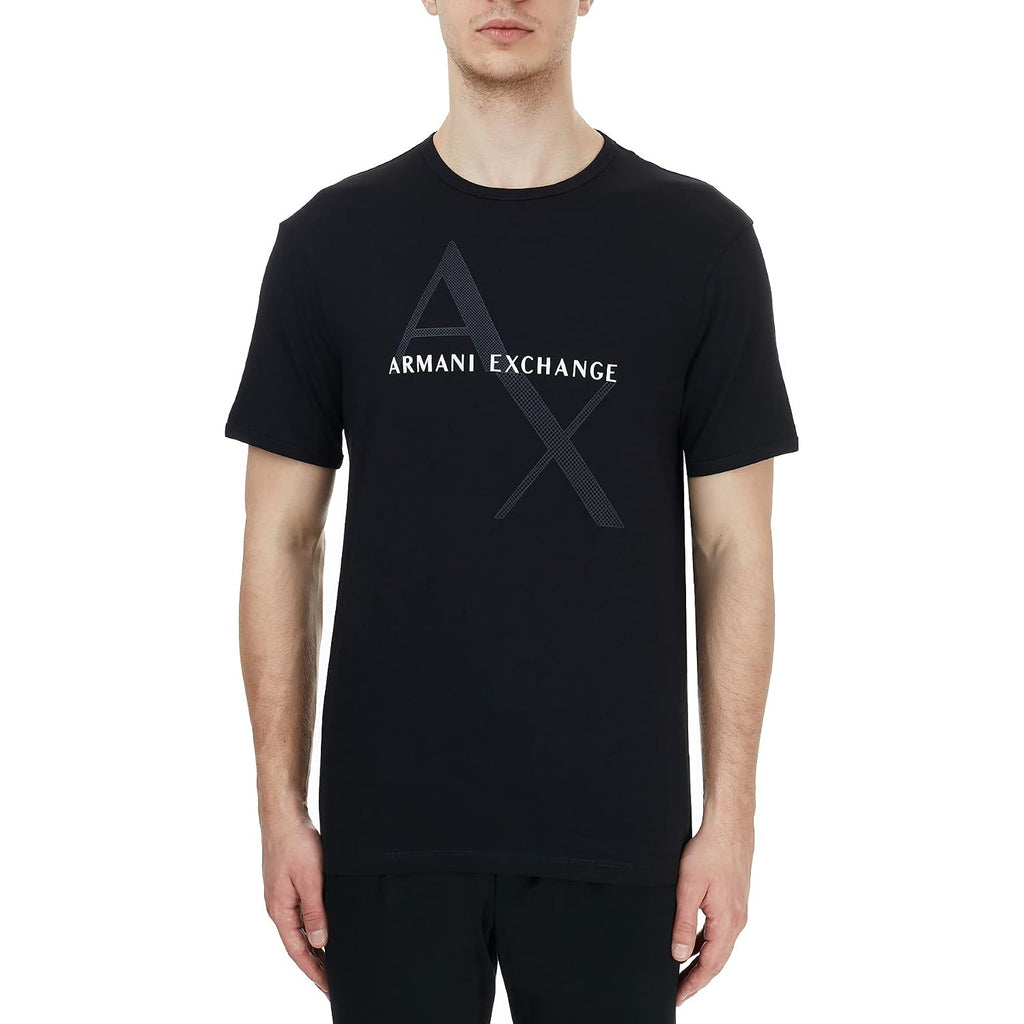 Armani Exchange Men'S Crew Neck Logo Tee T Shirt, Black, Large