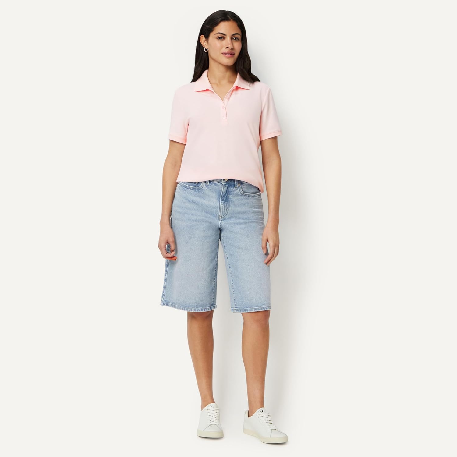 Women's Short-Sleeve Polo Shirt, Soft Stretch Cotton Jersey (Available in Plus Size)