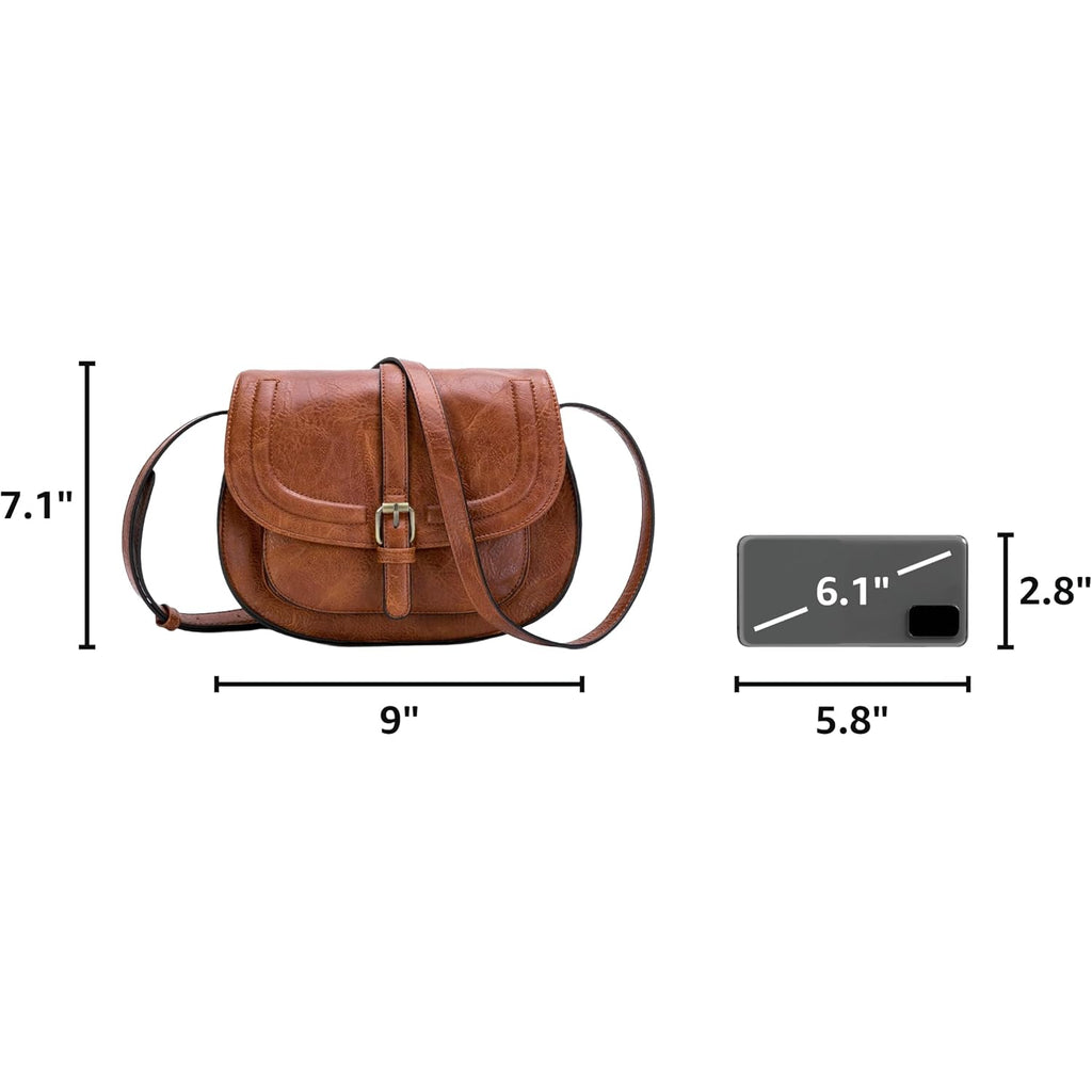 Crossbody Bags For Women,Small Saddle Purse And Boho Cross Body Handbags,Vegan Leather