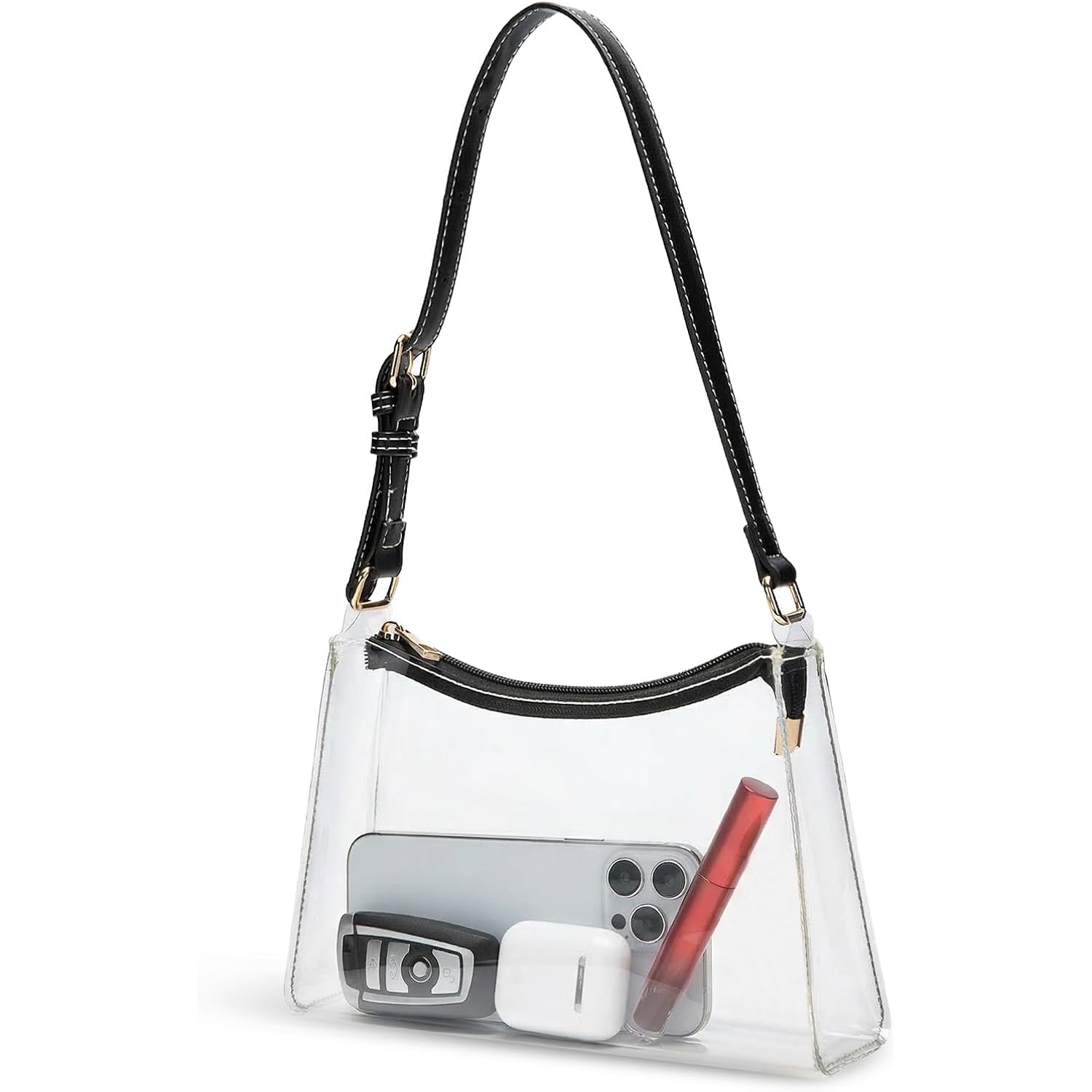 Wuflyover Clear Bag for Stadium Events - Adjustable Strap Clear Shoulder Bag for Concerts & Sports, Game Day Approved