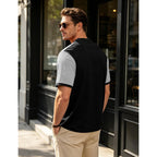 Mens T-Shirts Short Sleeve Button Casual Stylish Basic Tees Work Striped Shirts Henley Summer Lightweight Stretch Top