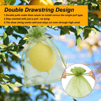 100Pcs Fruit Protection Bags, 4X6 Inch Green Strawberry Netting Cover Drawstring Mesh Bags Pest Barrier For Blueberry Small Fruit