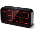 Battery Operated Alarm Clock For Bedroom Travel: Cordless Compact Large Display Digital Clock With Auto Dimming - 4 Dimmers Easy To Use For Adults Seniors Red Digits