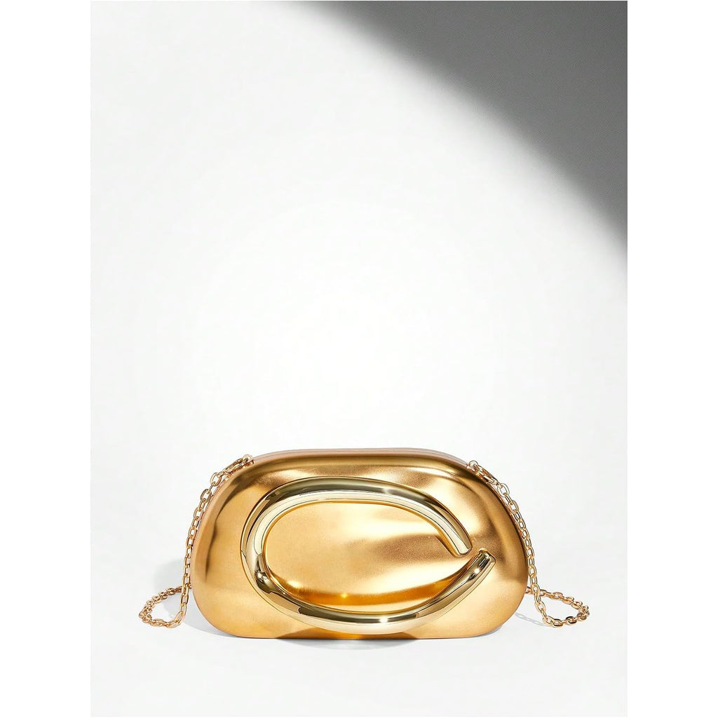 Women'S Metallic Evening Clutch Purses Metal Handlebars Shoulder Crossbody Bag Wedding Party Clutch Purse