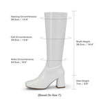 Dream Pairs Women'S Gogo Boots Square Toe Chunky Wide Calf Knee High Boots