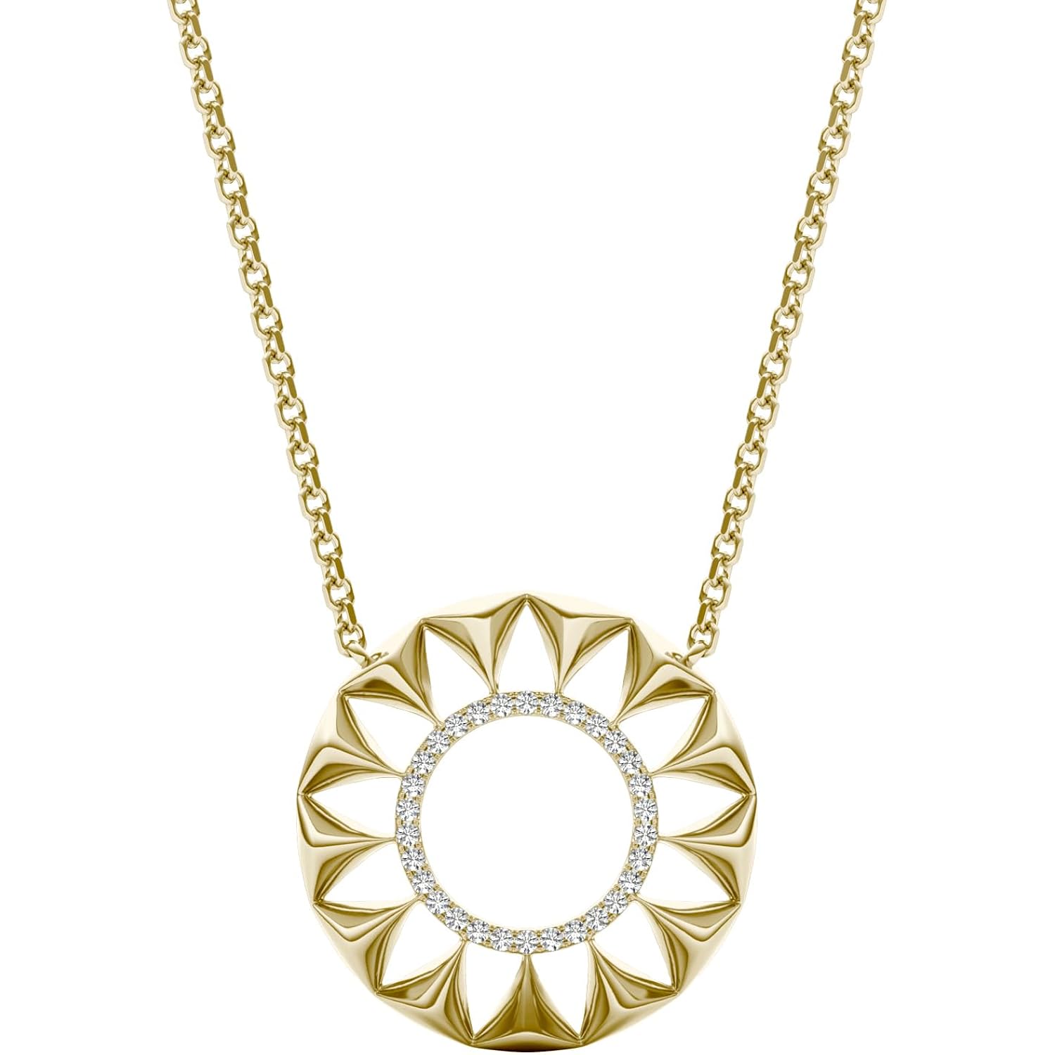 1/8 CTW Round Caydia Lab Grown Diamond Ouro Edition Round Necklace 14K Yellow Gold by Charles & Colvard