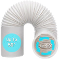 Portable Ac Hose, Air Conditioner Exhaust Hose Vent Kit 5.9" Dia 59" Length | No Coupler, Universal Replacement, Window Vent Kit For Most Portable Ac Units, Check The Diameter Before Purchasing
