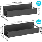 HuggieGems Metal 4 Pack Magnetic Spice Storage Rack Organizer for Refrigerator and Oven, Black Fridge Organizers and Storage, Metal