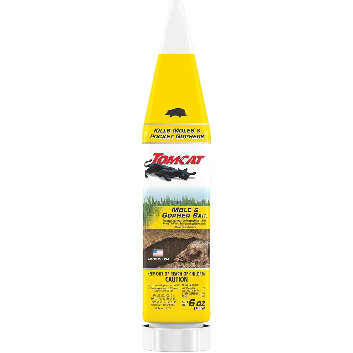 Tomcat Mole & Gopher Bait(A), 6 Oz. | Pelleted Bait, Mole Killer
