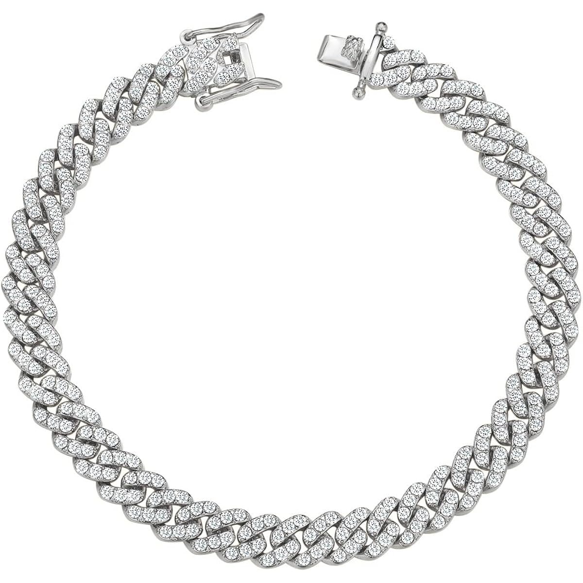 Cuban Link Anklets for Women Plus Size Large Ankle Bracelets Gold Silver Rhinestone Diamond Bling Anklets Women 9 10 inch
