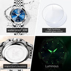 OLEVS Womens Watch Fashion Dress Diamond Female Watches for Ladies Analog Quartz Stainless Steel Waterproof Luminous Day Date Two Tone Wristwatch