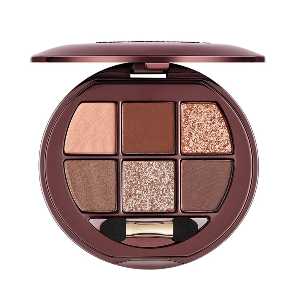 6 Color Matte Shimmer Eyeshadow Palette, Neutral Brown Eye Shadow, Nude Warm Tone Everyday Makeup Palette, Smooth Blendable Long Lasting Soft Glam Smokey Eye Look 12