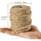 Tenn Well 5Mm Jute Rope, 100 Feet 4Ply Twisted Heavy Duty And Thick | Twine Rope For Gardening, Crafting, Bundling, Cat Scratching Post, Home Decor, Christmas Decorations