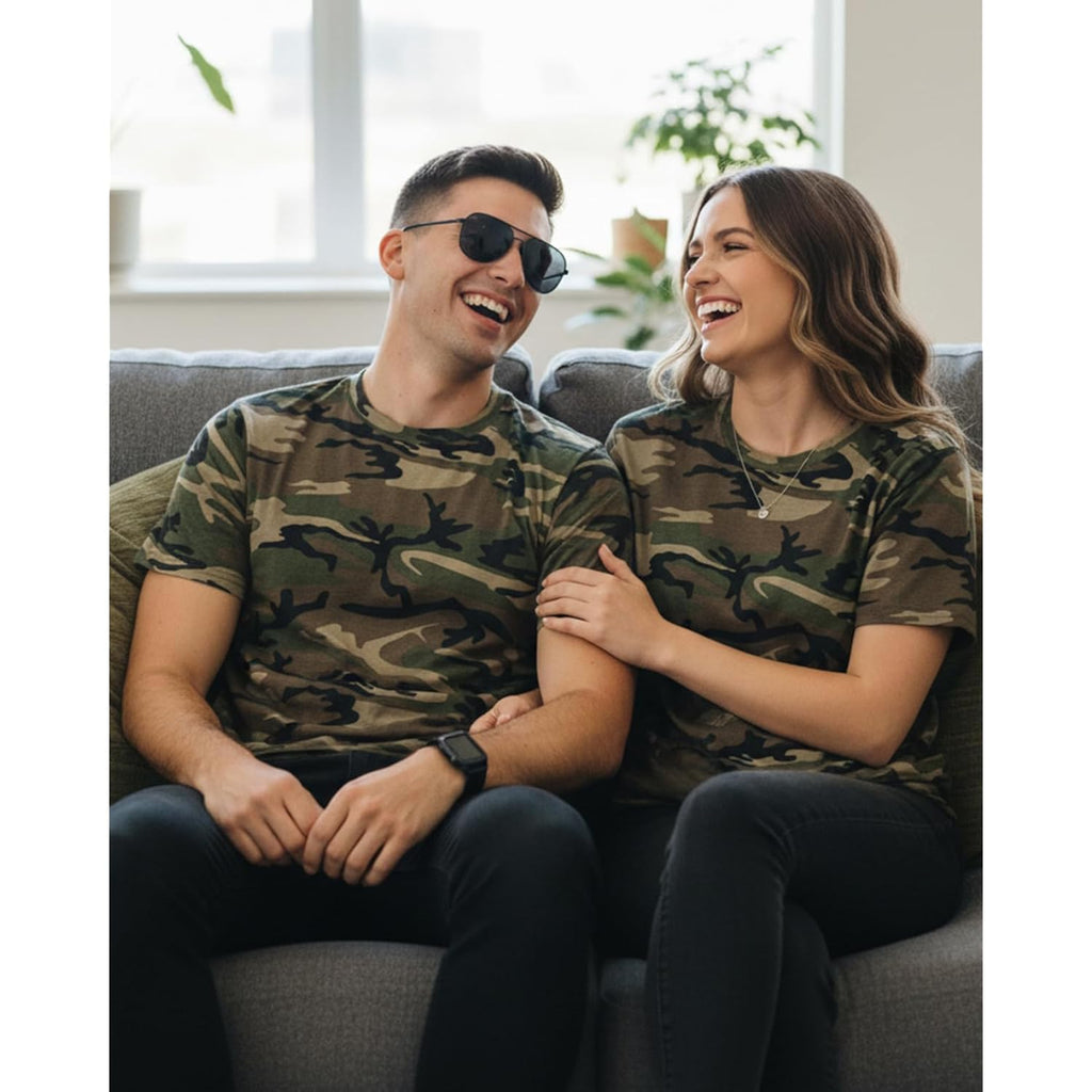 Justblanks Men'S Camouflage Tee Shirts - 100% Cotton Short-Sleeve T- Shirt - Military Camo Crewneck Shirt For Men