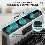 Stove Top Shelf 30 Inch - Silicone Material Magnetic Shelf For Stove - 3 Functional Partitions Kitchen Spice Rack Organizer-Black,Kitchen Gadgets Storage Organization