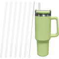 Replacement Straw Compatible With Stanley 40 Oz 30 Oz Cup Tumbler, 6 Pack Reusable Straws For Stanley 40 Oz Tumbler With Handle, Straws With Cleaning Brush For Stanley Accessories, Plastic, Clear