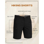 Weatherproof Vintage Mens Hiking Shorts, Quick Dry Lightweight Stretch Casual Shorts With Zipper Pockets