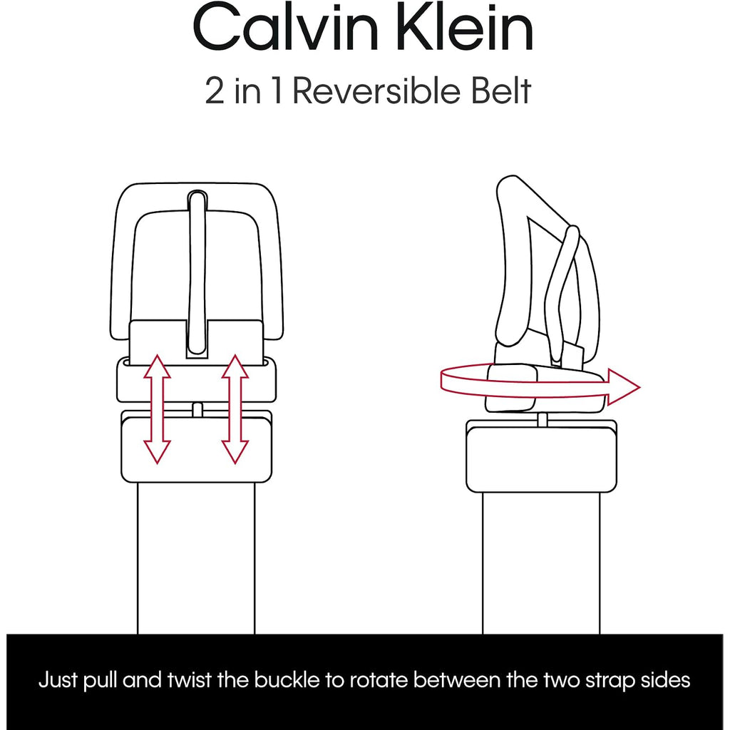 Calvin Klein Men’S Reversible Leather Belt - 2‑In‑1 Versatile Modern Style
