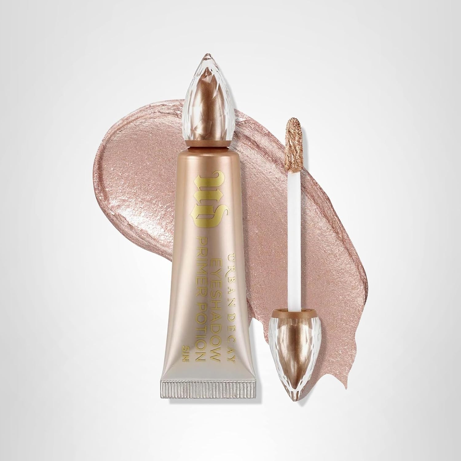 Urban Decay Shimmer Eyeshadow Primer Potion Sin - Champagne Shimmer Eye Primer For Crease-Resistant & Long-Lasting Eye Makeup, Smooths & Preps Eyelid Base, For Vibrant Color, All Skin Tones, Vegan