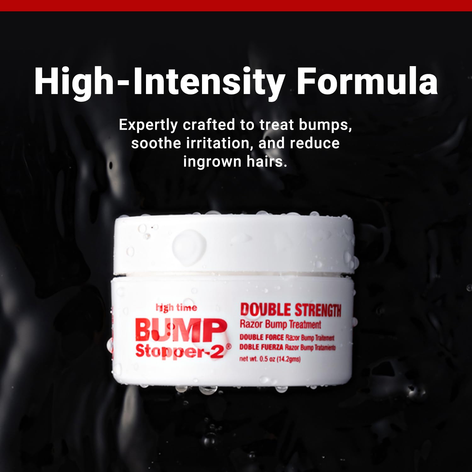 High Time Bump Stopper 2 Double Strength Ingrown Hair Cream for Face and Body | Aftershave Lotion for Men and Women | Razor Bump Balm | 0.5 OZ (2 Pack)