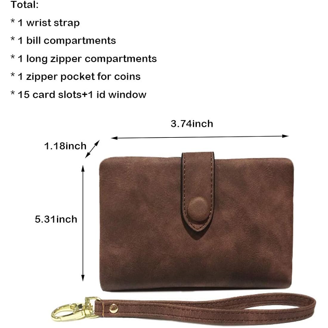 AOXONEL Women's Small Bifold Leather wallet Rfid blocking Ladies Wristlet with Card holder id window Coin Purse