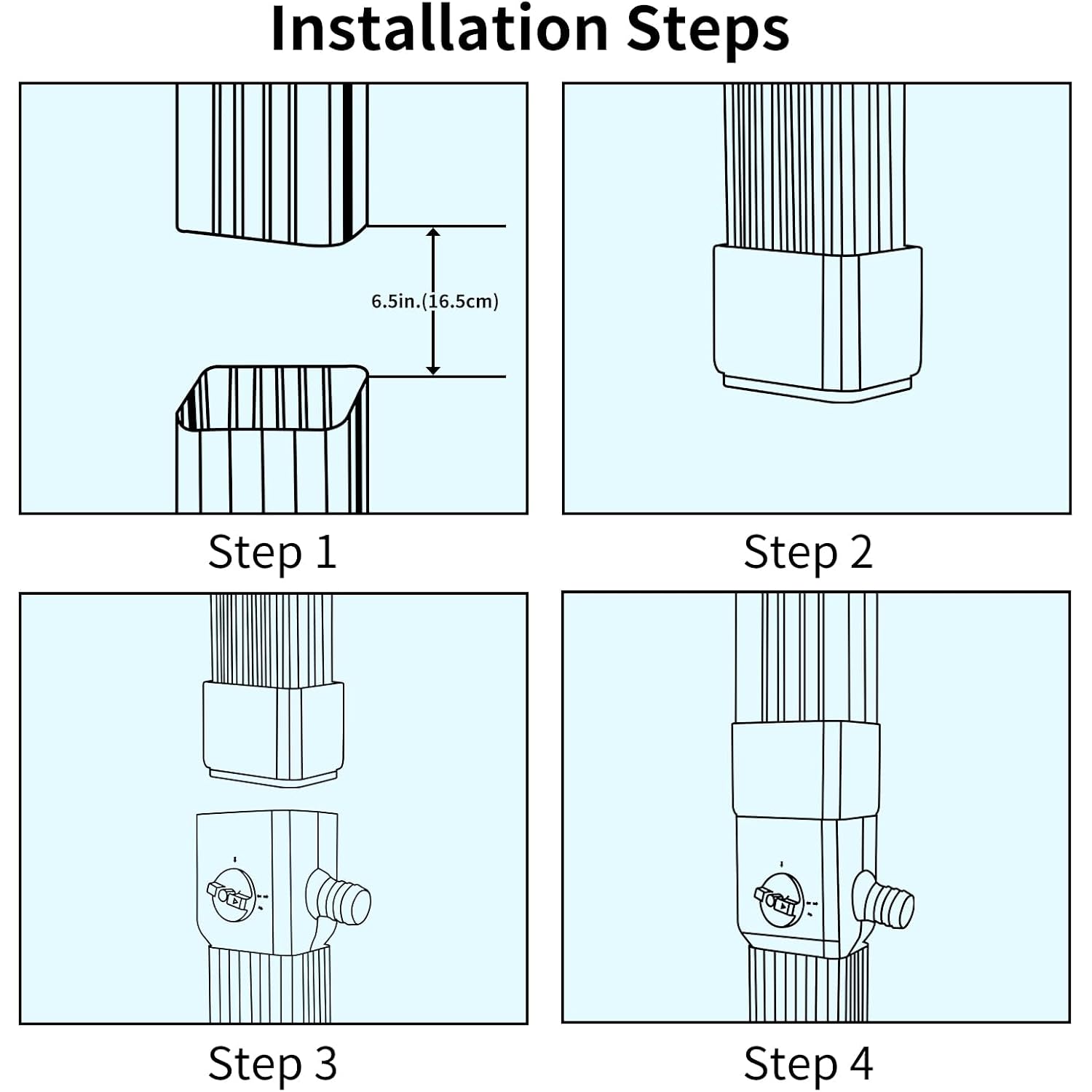 Downspout Diverter, Rainwater Diverter Fits For 3"X4" Oversize Downspout And 2"X3" Downspout, Rainwater Collection System With Adjustable Valve, Diverts Water Into Rain Barrel, 4Ft. Hose