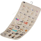 Hanging Jewelry Organizer,Accessories Organizer,80 Pocket Organizer For Holding Jewelries（Beige）