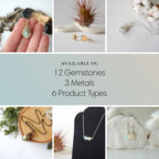 Designs by Nature Gems Raw Pendant Necklace – Wedding Gift Jewelry, 18" 14k Gold Filled Chain