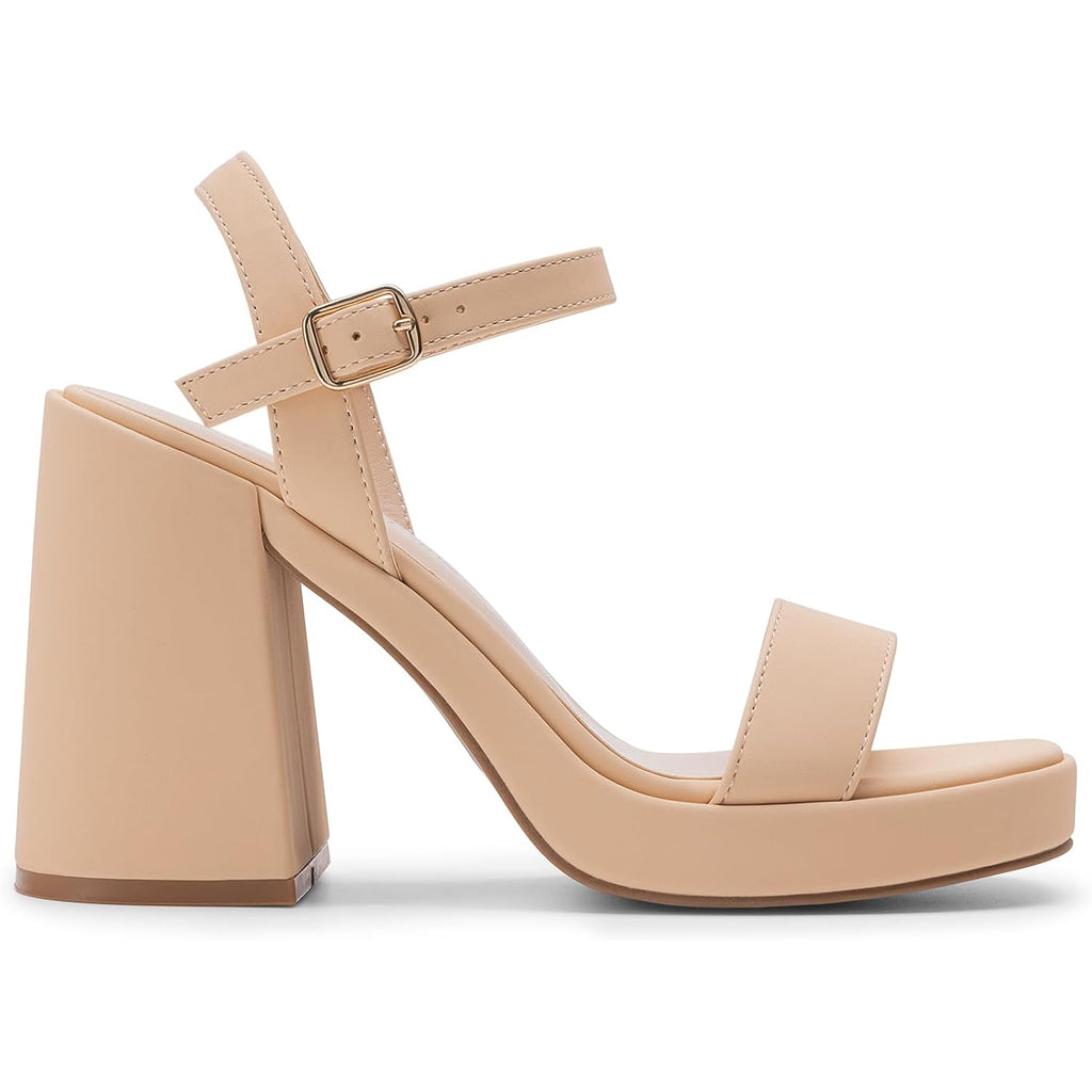 Dream Pairs Heels For Women Block Chunky Platform High Heels Open Toe Fashion Wedding Party Evening Prom Dance Ankle Strap Dress Pump Sandals Shoes