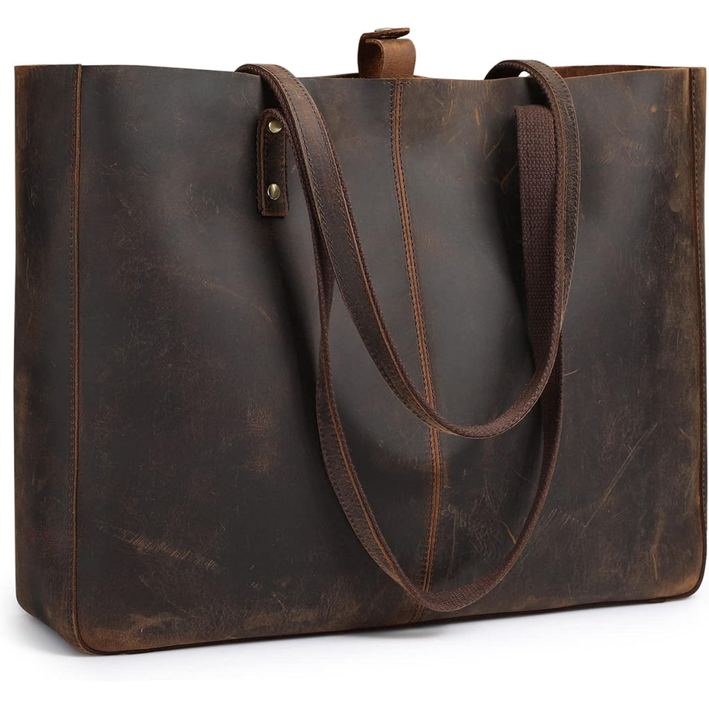 S-ZONE Genuine Leather Shoulder Tote Bag for Women Large Handbag Work Purse | Genuine Leather, Shoulder, Large, Work
