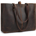 S-ZONE Genuine Leather Shoulder Tote Bag for Women Large Handbag Work Purse | Genuine Leather, Shoulder, Large, Work