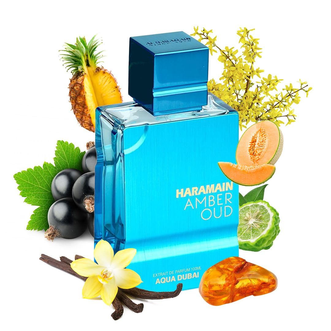 Al Haramain Amber Oud - Aqua Dubai - Oud Cologne for Men - Amber Perfume for Men - Long Lasting Perfume with Bergamot, Vanilla Fragrances - 3.33 oz