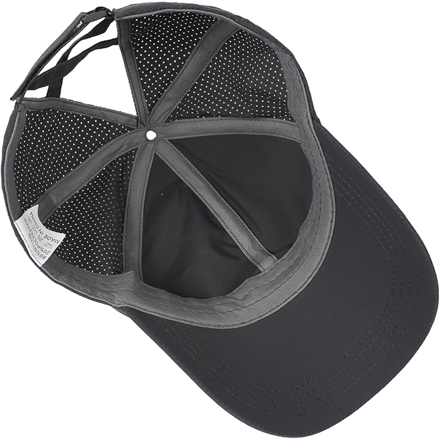 HGGE Womens Criss Cross Ponytail Baseball Cap High Messy Bun Ponycap Trucker Hat Quick Drying Mesh Dad Hat for Outdoor Sports Dark Grey