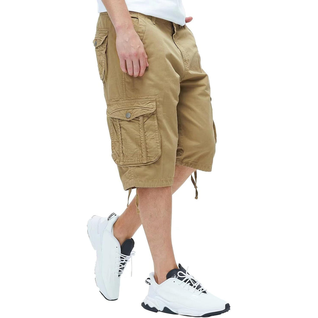 Best South Men'S Long Cargo Shorts Casual Below Knee 13 Inches Capri Shorts Relaxed Fit With Pockets