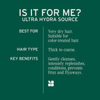 Biolage Ultra Hydra Source Conditioner - Intensely Moisturizes And Conditions, Prevents Frizz And Flyaways, For Very Dry, Thick, Coarse Hair, Infused With Micro-Dosed Cupuaçu Butter & Salicylic Acid
